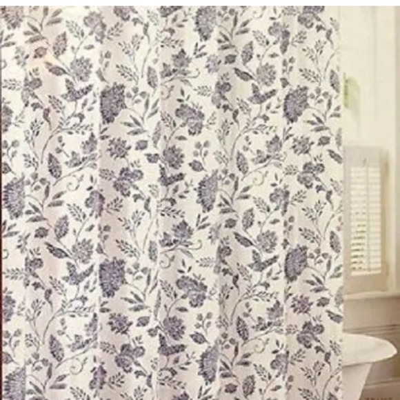 TOMMY BAHAMA SUNKIST DAYS 100% Cotton Shower Curtain EUC Cottage Coastal Blu/Wh - Picture 4 of 5